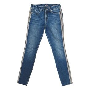 Scoop Jeans with Gold Glittet Fabric Stripes down Sides